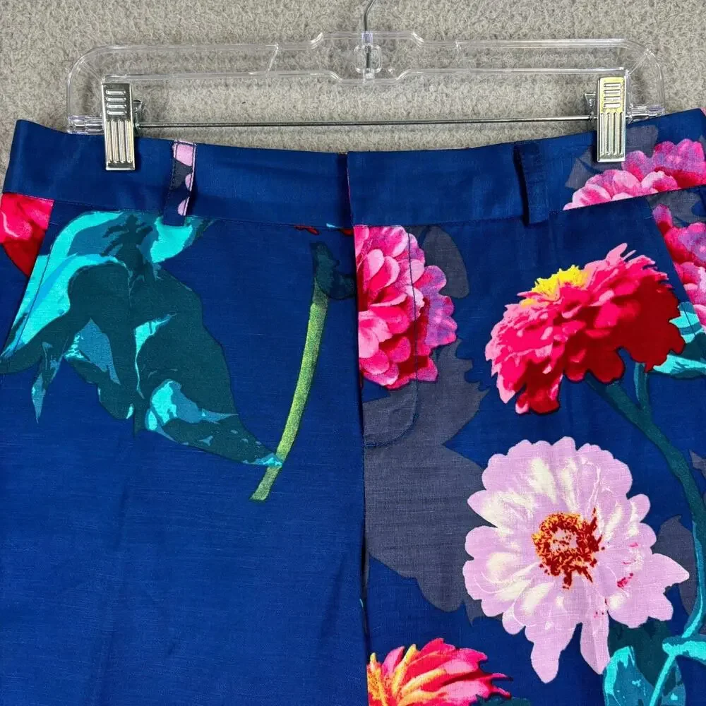 Banana Republic Linen Wide Leg Pant 4S Artsy Dopamine Maximalist Floral Gaucho
